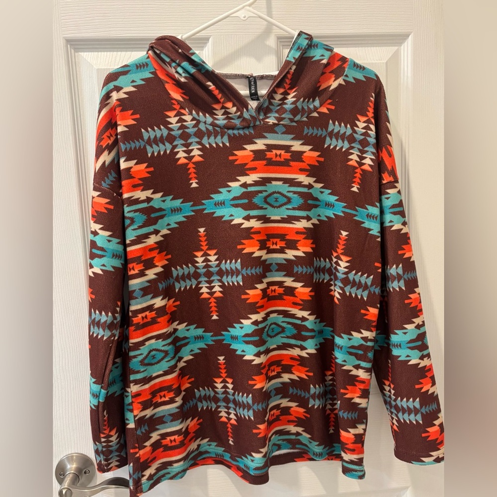 Crazy Train‎ Multicolor Geometric Hoodie